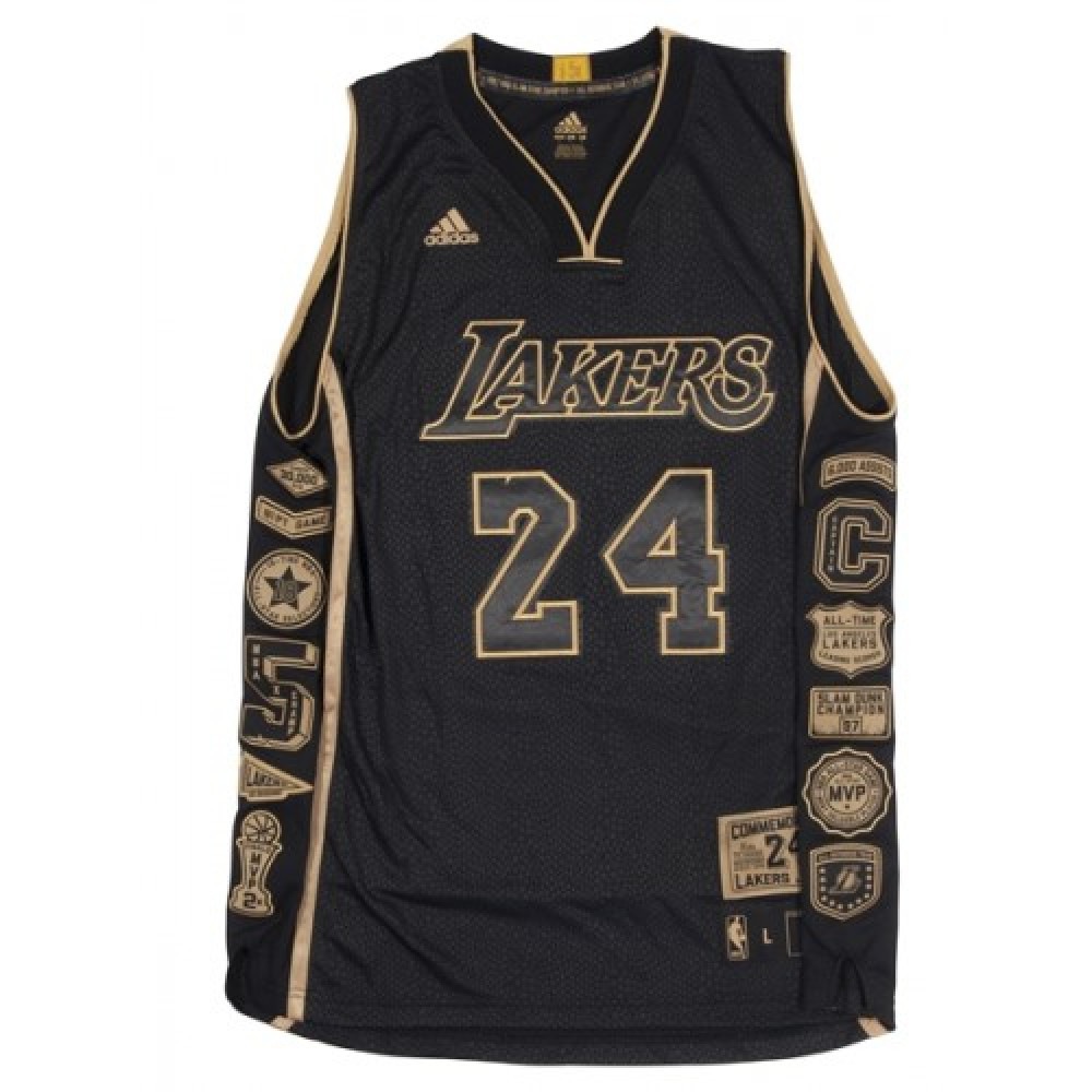 Men's Los Angeles Lakers Kobe Bryant #24 Black Commemorative Career Achievement Jersey-Pro Kit Vault | Brand New 26/27 Sports Jerseys